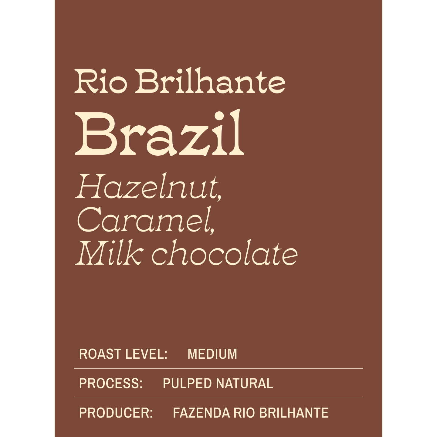 Brazil Rio Brilhante - Pulped Natural Process
