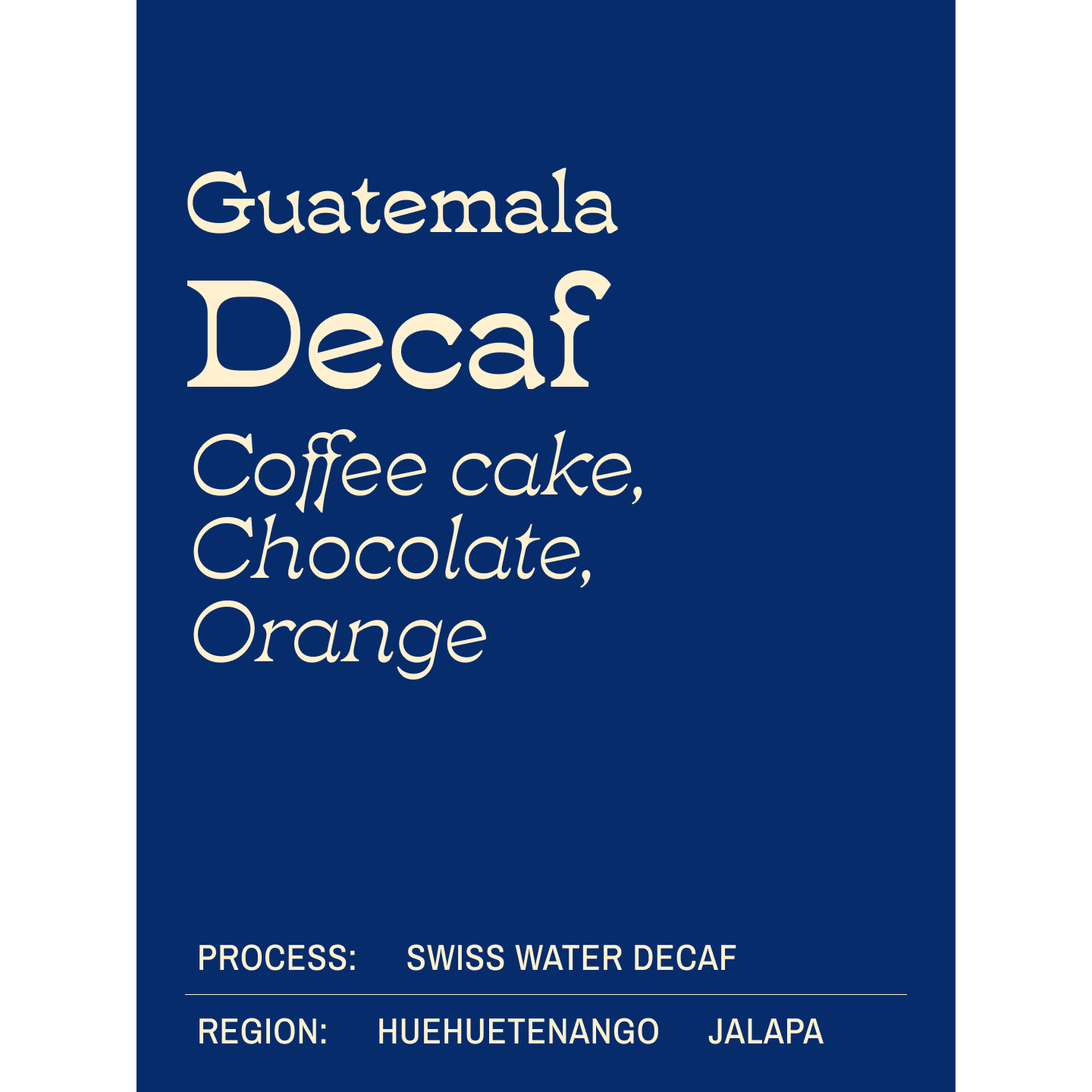 Decaf Guatemala Swiss Water Process